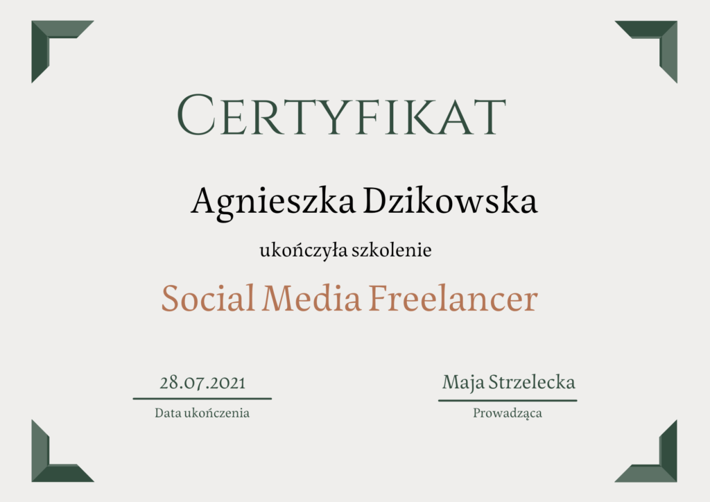 certyfikat szkolenie sm freelancer